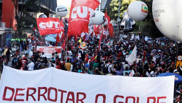 Protesto contra reforma da Previdência em São Paulo - Sputnik Brasil