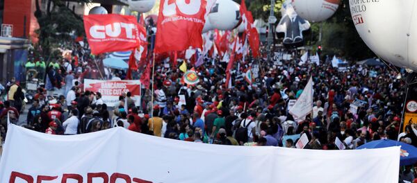 Protesto contra reforma da Previdência em São Paulo - Sputnik Brasil