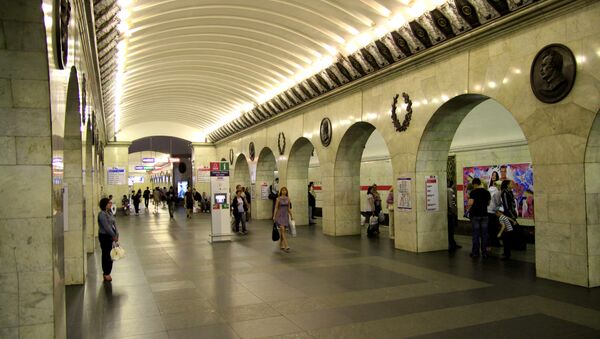 An interior view shows Tekhnologicheskiy institut metro station in St. Petersburg, Russia (File) - Sputnik Brasil
