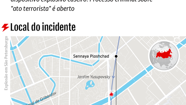 Mapa do atentado em São Petersburgo - Sputnik Brasil