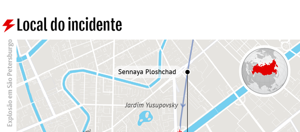 Mapa do atentado em São Petersburgo - Sputnik Brasil
