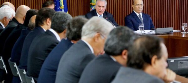 Presidente Michel Temer em reunião de líderes da base aliada na Câmara dos Deputados e da Comissão Especial da Reforma da Previdência - Sputnik Brasil