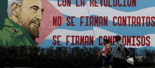 Grafite de Fidel Castro em Cuba - Sputnik Brasil