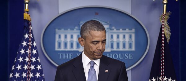 O presidente dos EUA, Barack Obama, durante o briefing de 23 de abril, expressa suas condolências às famílias de Warren Weinstein e Giuseppe Lo Porto - Sputnik Brasil