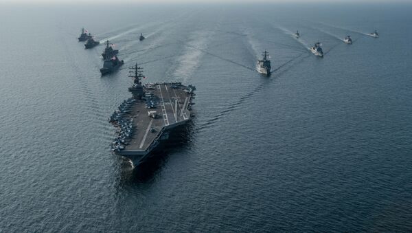 Grupo de ataque dos EUA liderado pelo USS Ronald Reagan - Sputnik Brasil