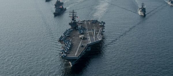 Grupo de ataque dos EUA liderado pelo USS Ronald Reagan Grupo de ataque dos EUA liderado pelo USS Ronald Reagan - Sputnik Brasil