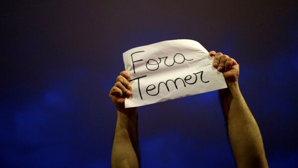 Protesto no Brasil contra presidente Temer - Sputnik Brasil