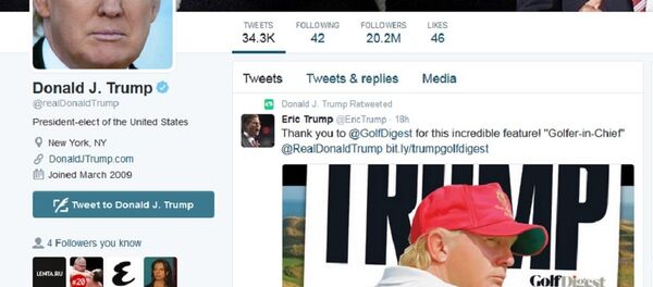 Donald Trump Twitter account Donald Trump Twitter account - Sputnik Brasil