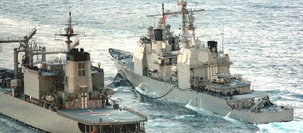 O cruzador lança-mísseis norte-americano Bunker Hill da classe Ticonderoga. - Sputnik Brasil