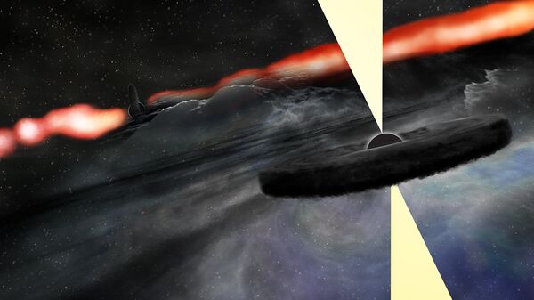 Ilustração conceptual do recém-descoberto segundo buraco negro supermassivo - Sputnik Brasil