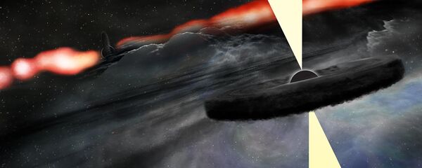 Ilustração conceptual do recém-descoberto segundo buraco negro supermassivo - Sputnik Brasil