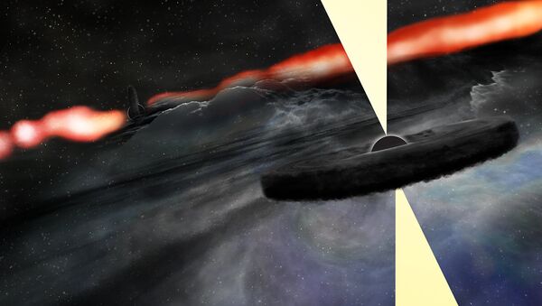 Ilustração conceptual do recém-descoberto segundo buraco negro supermassivo - Sputnik Brasil