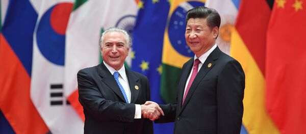 Michel Temer e Xi Jinping durante cúpula do G20 na China - Sputnik Brasil