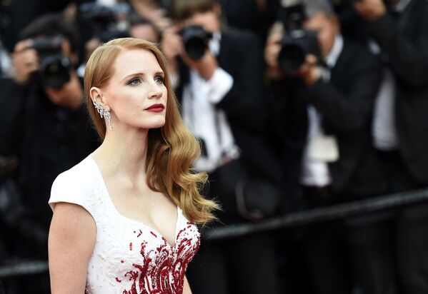 Atriz americana Jessica Chastain durante a cerimônia de encerramento do 70º Festival Internacional de Cannes - Sputnik Brasil