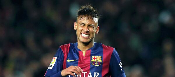 Barcelona's Neymar reacts during their Spanish first division Clasico soccer match against Real Madrid at Camp Nou stadium in Barcelona, March 22, 2015 - Sputnik Brasil