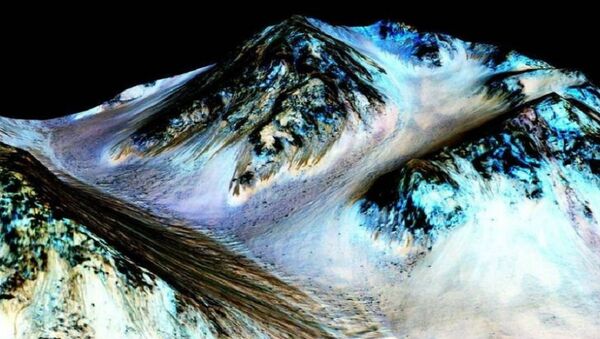 Fluxos da água em Marte - Sputnik Brasil