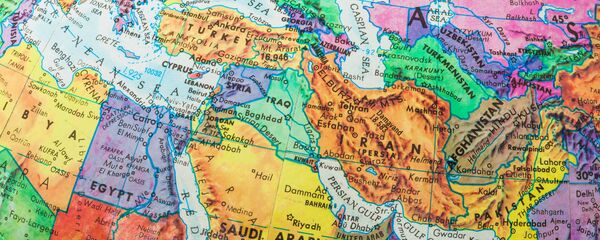 Карта Ближнего востока и стран Персидского залива Карта Ближнего востока и стран Персидского залива - Sputnik Brasil
