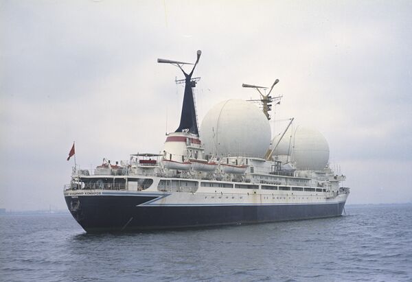 Um dos navios da Frota Espacial da União Soviética, Kosmonavt Vladimir Komarov, em 1971 Um dos navios da Frota Espacial da União Soviética, Kosmonavt Vladimir Komarov, em 1971 - Sputnik Brasil