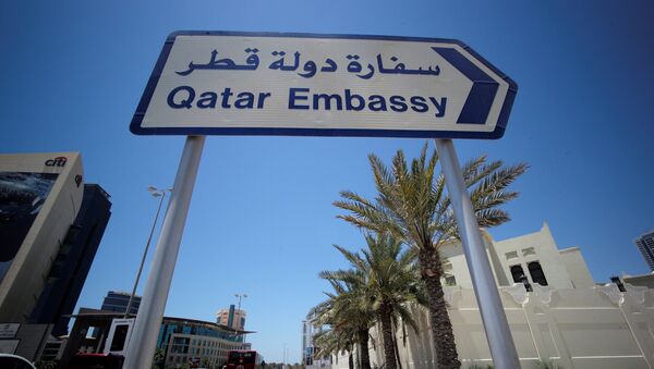 Embaixada do Qatar na cidade de Manama, no Bahrein, em 5 de junho de 2017 - Sputnik Brasil