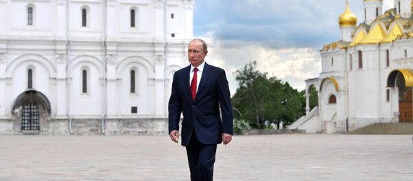 Vladímir Putin, presidente da Rússia, no Kremlin (foto de arquivo) - Sputnik Brasil