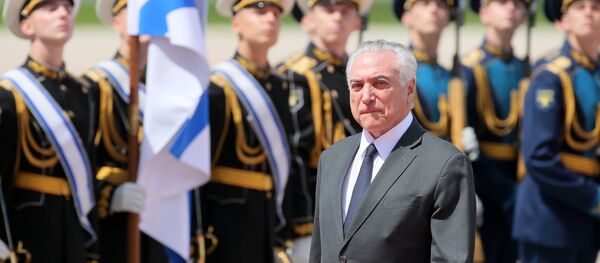 Presidente do Brasil, Michel Temer, chega a Moscou, 20 de junho 2017 - Sputnik Brasil