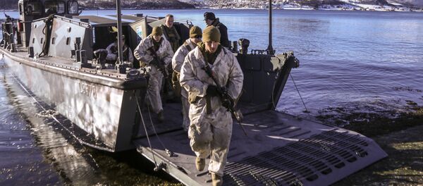 Fuzileiros navais dos EUA durante treinamentos na Noruega (foto de arquivo) - Sputnik Brasil