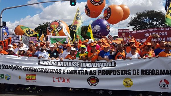 Centrais sindicais apostam no sucesso da greve geral no próximo dia 30 - Sputnik Brasil