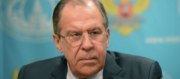 O chanceler russo, Sergei Lavrov, durante conversa com jornalistas - Sputnik Brasil