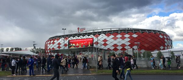 Estádio Otkrytie Arena, em Moscou, onde decorreu a partida entre Portugal e a Rússia em 21 de julho, sendo que o local acolherá ainda os jogos da Copa do Mundo em 2018 - Sputnik Brasil