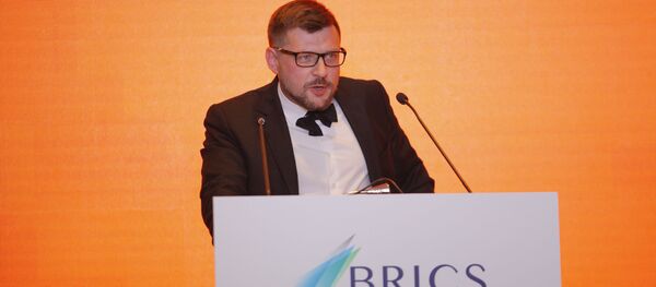 O primeiro vice-editor-chefe da Sputnik, Sergei Kochetkov, durante o fórum de mídia do grupo BRICS, em Xangai - Sputnik Brasil