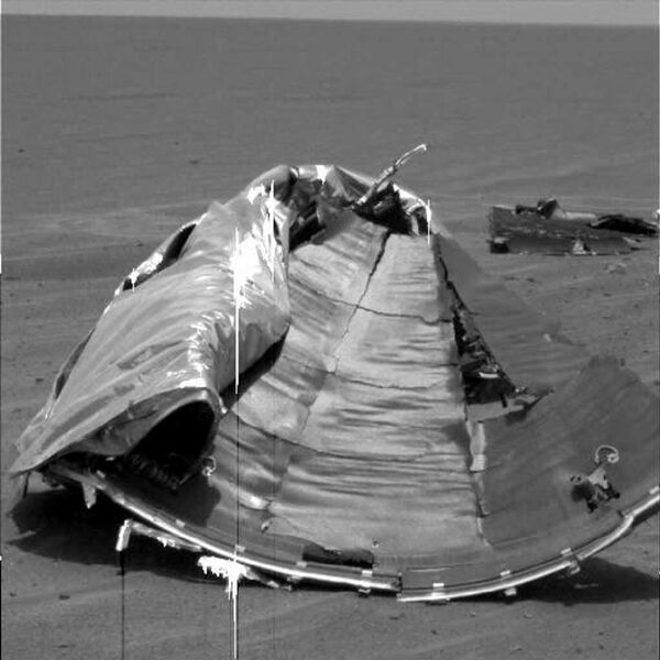 Foto dos restos do Mars Rover que se separaram durante sua chegada a Marte - Sputnik Brasil