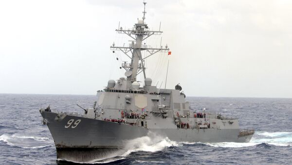 Destróier USS Farragut, enviado para monitorar a apreensão do MV Maersk Tigris - Sputnik Brasil