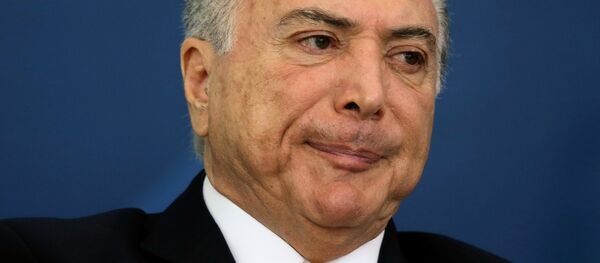Brazil's President Michel Temer reacts during a meeting of the Council for Economic and Social Development (CDES) at the Planalto Palace in Brasilia, Brazil, November 21, 2016 - Sputnik Brasil