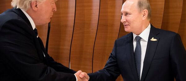 O primeiro aperto de mão entre os presidentes Trump e Putin - Sputnik Brasil