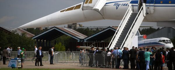 O avião passageiro supersônico Tu-144 no Salão Aeroespacial Internacional MAKS 2017, na cidade de Zhukovsky - Sputnik Brasil