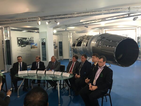 Coletiva de imprensa dos altos dirigentes da empresa russa Saturn que ocorreu em 21 de julho na cidade russa de Rybinsk - Sputnik Brasil