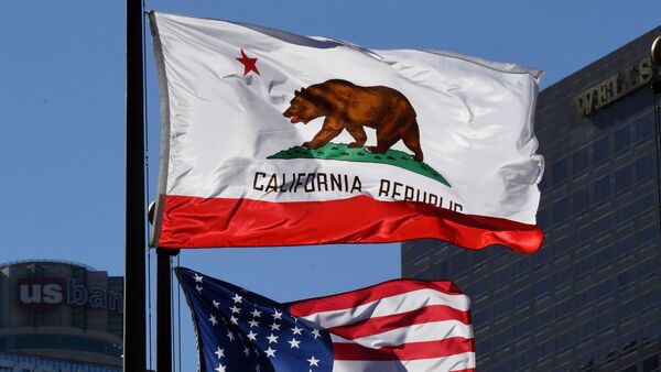 Bandeira de Califórnia em Los Angeles - Sputnik Brasil