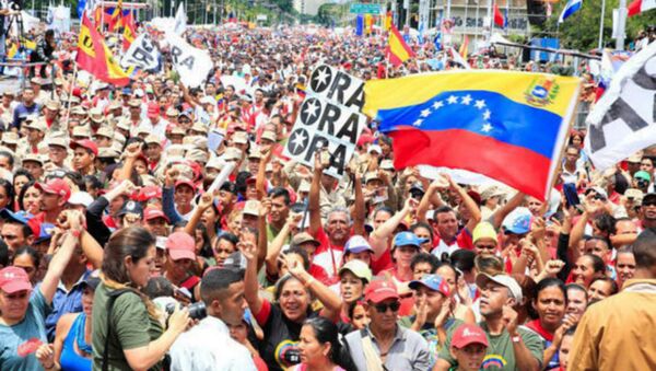 Manifestação de encerramento da campanha por uma nova constituinte em Caracas, na Venezuela - Sputnik Brasil