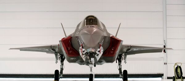 Caça furtivo F-35B da Força Aérea dos EUA em um hangar após a cerimônia de apresentação na base aérea de Eglin (foto de arquivo) - Sputnik Brasil