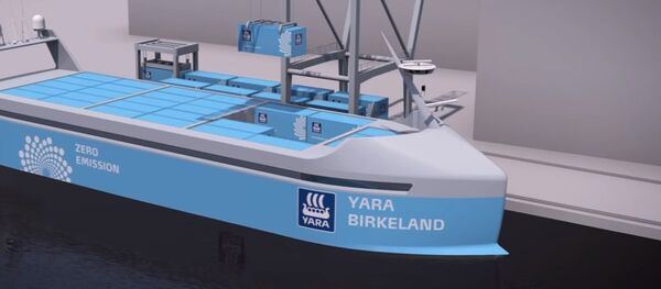 Yara Birkeland, navio cargueiro porta-contêineres robótico - Sputnik Brasil