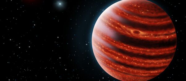 Ilustração artística do exoplaneta 51 Eri b, parecido com Júpiter (imagem referencial) - Sputnik Brasil