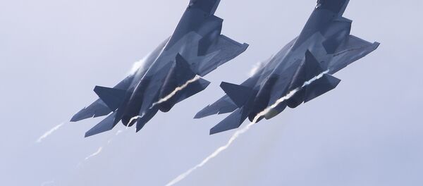 Caças russos de quinta generação Su-57 - Sputnik Brasil