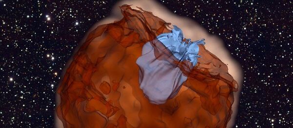 Explosão de supernova chocando com estrela (Ilustração) - Sputnik Brasil