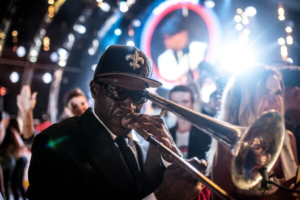 Músico da banda Joe Lastie’s New Orleans Sound atuando no festival Koktebel Jazz Party 2017, na Crimeia - Sputnik Brasil