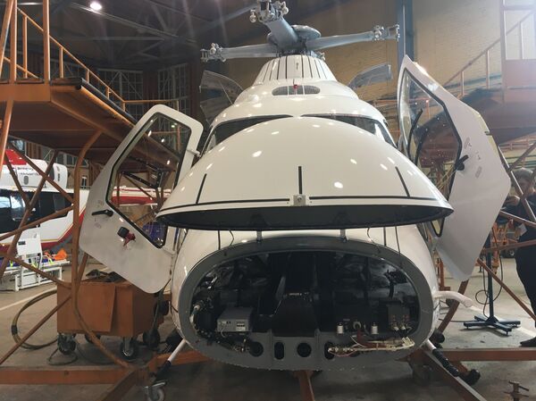 Um dos helicópteros montados na fábrica de Kazan - Sputnik Brasil