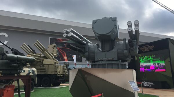 Versão naval do famoso sistema de defesa antiaérea de curto alcance, Pantsir-ME, na exposição EXÉRCITO 2017 - Sputnik Brasil