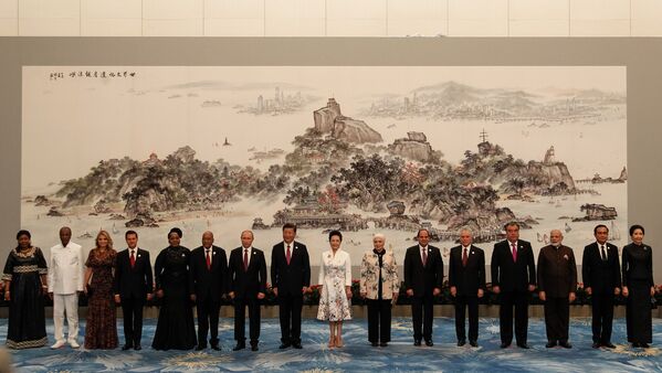 Cerimônia de boas-vindas e foto de família dos Chefes de Estado e de Governo e cônjuges do Brics. - Sputnik Brasil