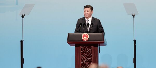 Chinese President Xi Jinping speaks at the opening of the BRICS Summit in Xiamen, China September 3, 2017 - Sputnik Brasil