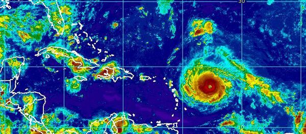 Imagem do furacão Irma avançando pelo Oceano Atlântico, passando pelo Caribe e indo em direção aos EUA - Sputnik Brasil