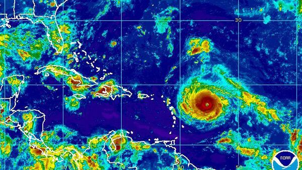 Imagem do furacão Irma avançando pelo Oceano Atlântico, passando pelo Caribe e indo em direção aos EUA - Sputnik Brasil